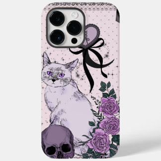 Capa de Celular Gata Coquete Gótica – Rosa e Preto