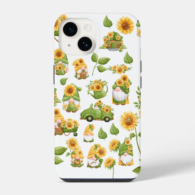 Capa de Celular Girassol | Gnome Primavera (Verso)