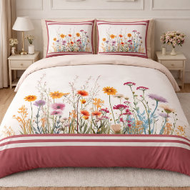Capa de Edredão Floral de Flores Silvestres Pastel