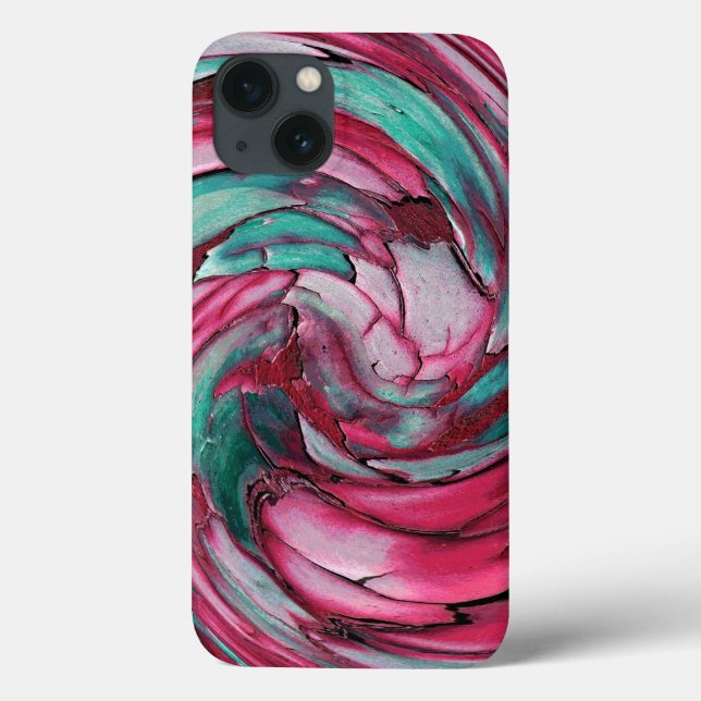 Capa de iPad abstrata rosa e azul turquesa (Verso)