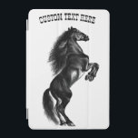 Capa de ipad de Texto Personalizada Cavalo Negro S<br><div class="desc">Cavalo Preto Preto - Pintura - Personalizável - Escolher / Adicionar o Texto Único - Nome / Cores / Fonte / Tamanho / Elementos - Imagem / Mais - Torne o Presente Especial - Redimensionar e mover ou remover e adicionar elementos / texto com ferramenta de personalização! Pintura e Design...</div>