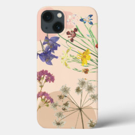 Capa de iPhone 13 'Boho Flor de Campo Prensada Vin