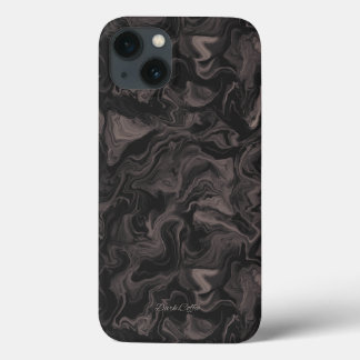 Capa de iPhone 13 com Redemoinho de Café Escuro Es
