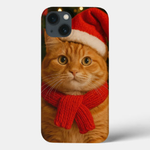 Capa de iPhone 13 Santa Cat