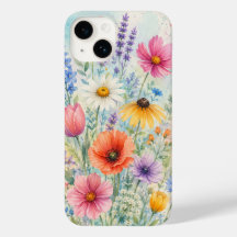 Capa de iPhone 14 Barely There Aquarela Flores Sil