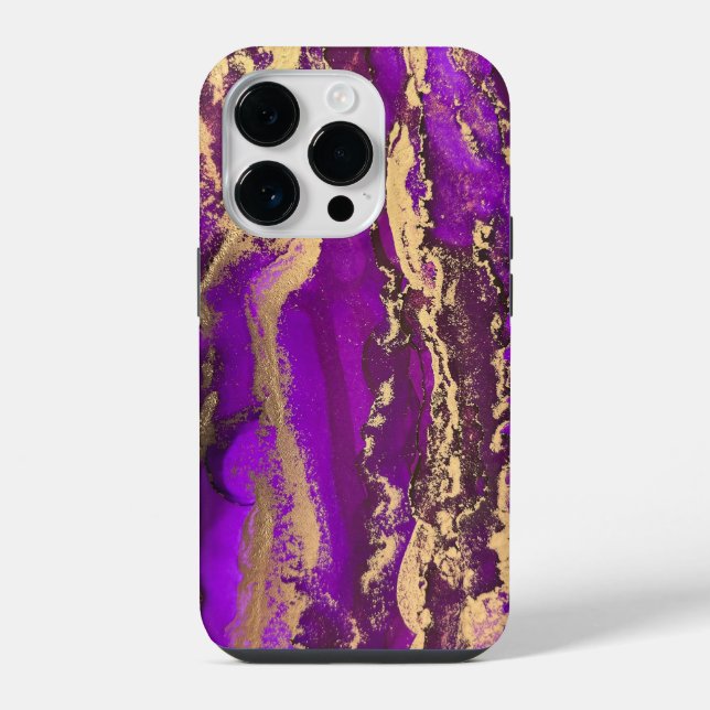 Capa de iPhone 14 Pro Gold Purple (Verso)
