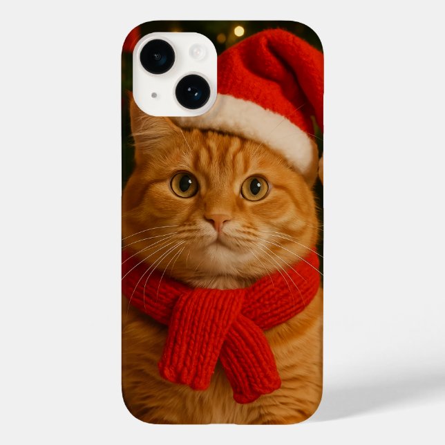 Capa de iPhone 14 Santa Cat (Verso)