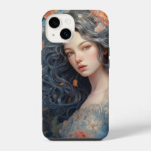 Capa de iPhone 14 Uma Garota e Cheia de Flores