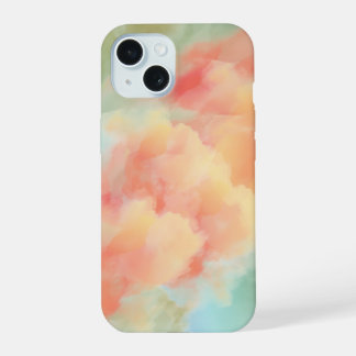 Capa de iphone 15 abstrata em aquarela pastel sonh