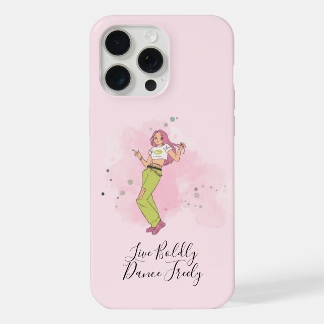 Capa de iPhone 15 com Movimentos de Dança Negrito  (Verso)