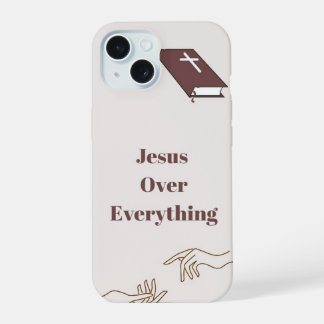 Capa de iPhone 15 "Jesus acima de tudo"