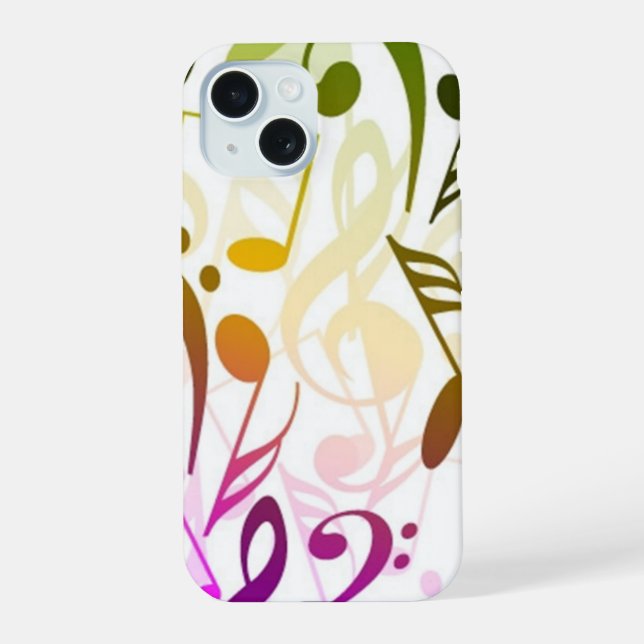 Capa de iPhone 15 Notas Musicais (Verso)