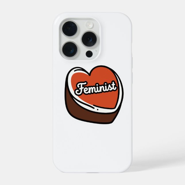 Capa de iPhone 15 Pro Feminist Candy Heart (Verso)