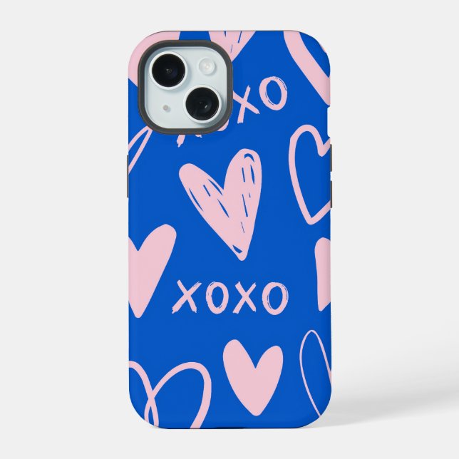 Capa de iPhone 15 XOXO Hearts (Verso)