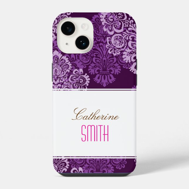 Capa de iPhone 4 Damask Roxo (Verso)