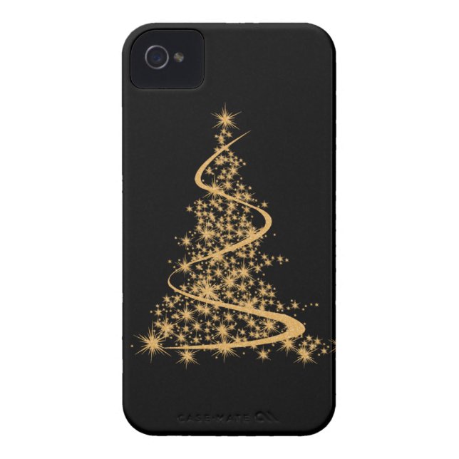 capa de iphone 4 Glitzy Dourado Xmas (Traseira)