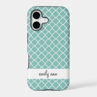 Capa de iPhone 5 Teal Quatrefoil