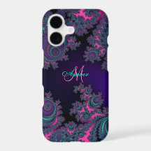Capa de iPhone 7 Plus Fractal Rosa e Roxa
