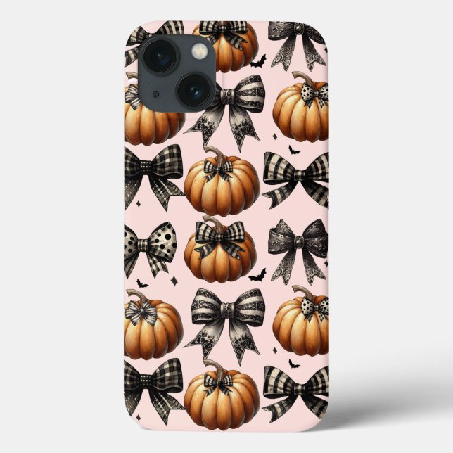 Capa de iPhone Abóboras e Laços - Halloween Outono (Verso)