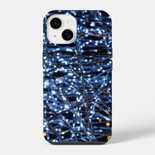 Capa de iPhone Abstrata Luzes Azuis (Verso)