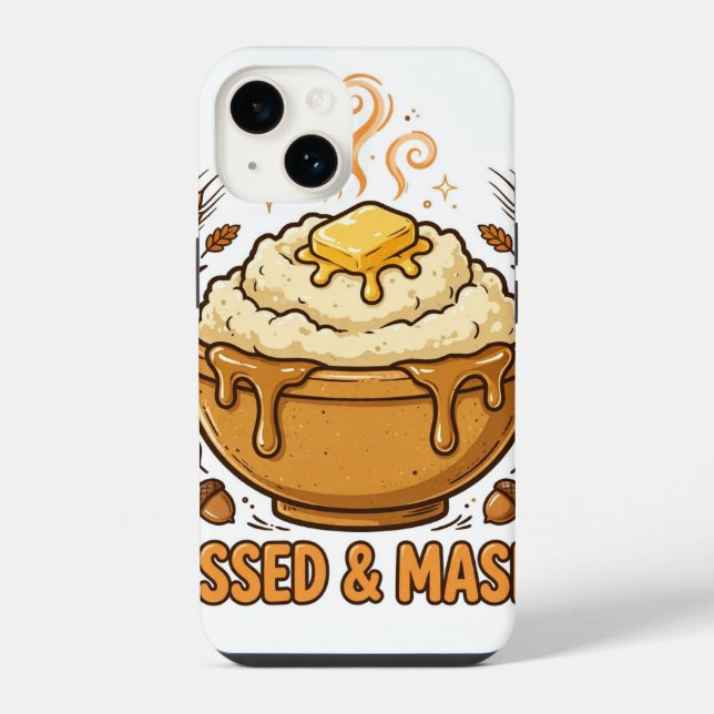 Capa de iPhone Ação de Graças Bendita e Amassada (Verso)