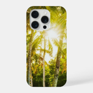 Capa de iPhone Aesthetic Palm Trees Golden Sunburs