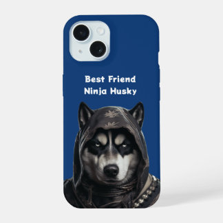 Capa de iPhone Azul Personalizada Ninja Husky