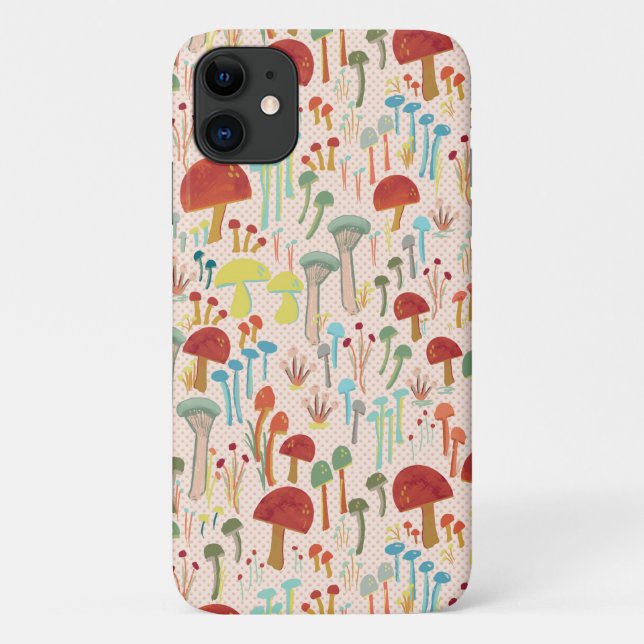 Capa de iPhone bege Fungi Forest (Verso)