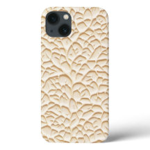 Capa de iPhone Bege Luxuoso com Relevo Texturizado