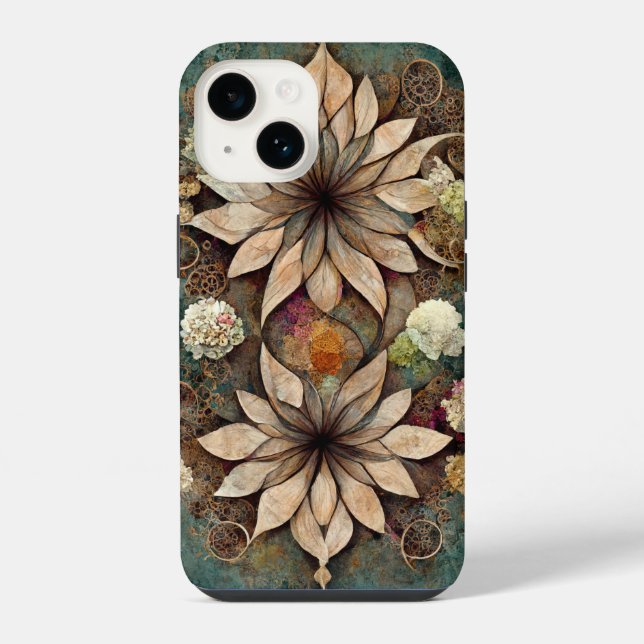 Capa de iphone boho chic floral mandala (Verso)
