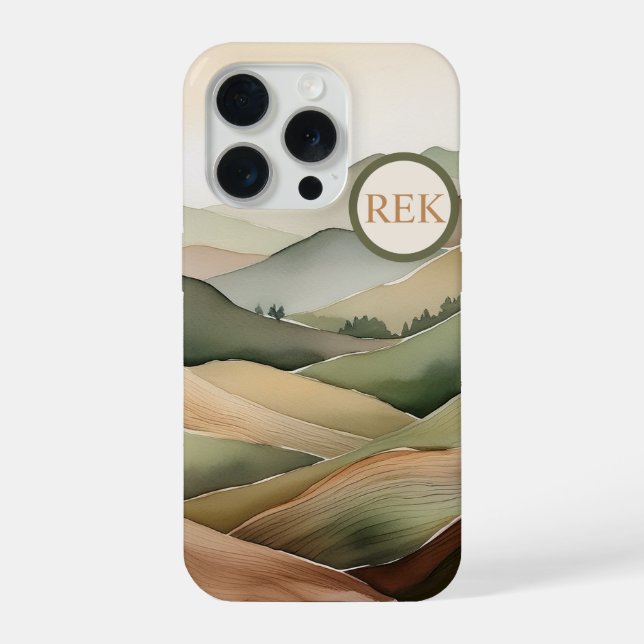 Capa de iPhone Boho Flat Landscape em Tom Terroso (Verso)