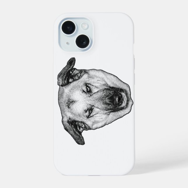 Capa de iPhone Cabeça de Cachorro Alegre (Verso)
