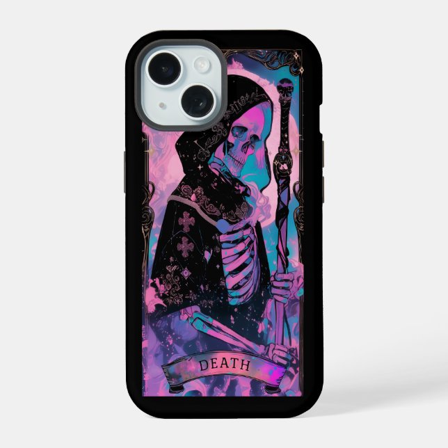 Capa de iPhone Carta de Morte Tarot Vibes de Bruxa (Verso)