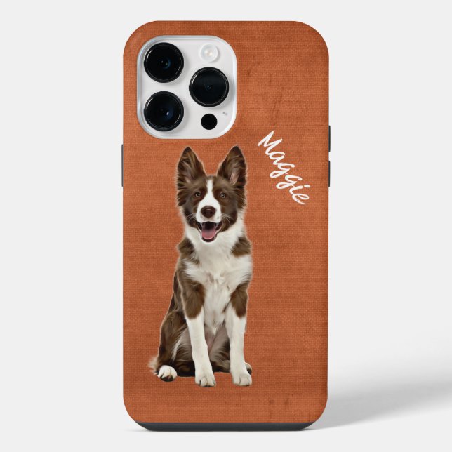 Capa de iPhone Case-Mate Border Collie Grunge (Verso)