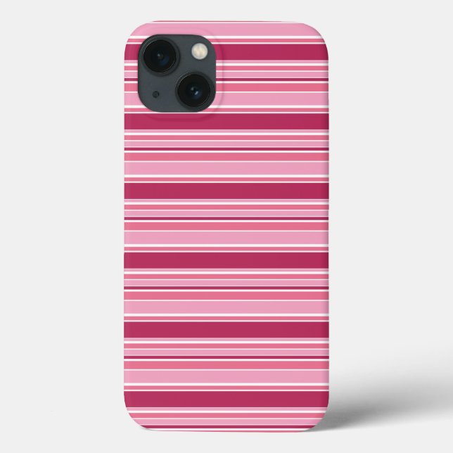 Capa de iPhone Case-Mate com listras rosa (Verso)