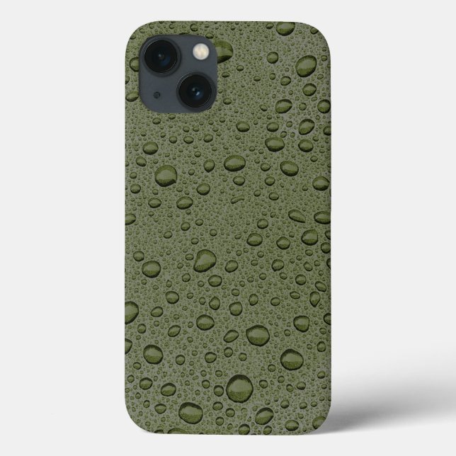 Capa de iPhone Case-Mate gotas de água verde oliva (Verso)