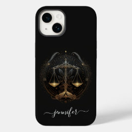 Capa de iPhone Case-Mate Libra zodíaco preto e dou
