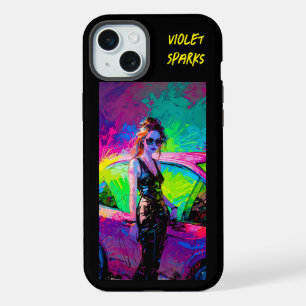 Capa de iPhone Chic Pop Art Anime Feminina com Car