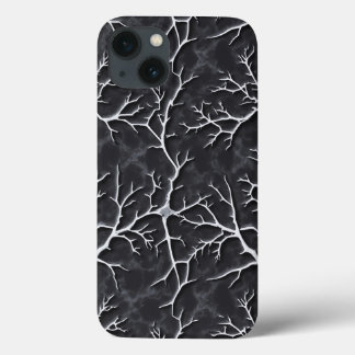 Capa de iPhone Cinza Escuro Brilhante com Relevo d