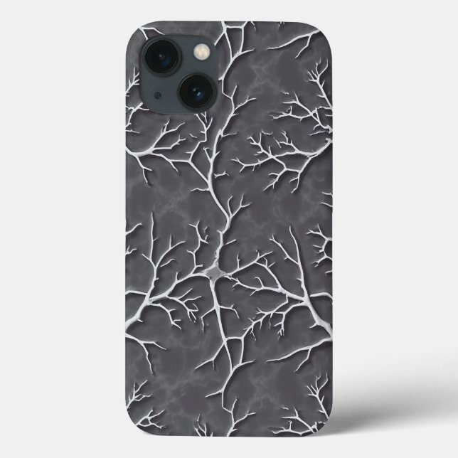 Capa de iPhone cinza escuro com Relevo Texturizado (Verso)