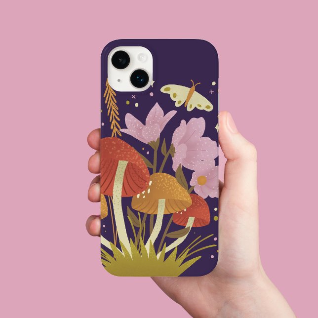 Capa de iPhone Cogumelo Floresta Roxa (Criador carregado)