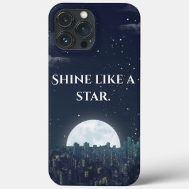 Capa de iPhone com Citação 'Brilhe Como uma Estrel