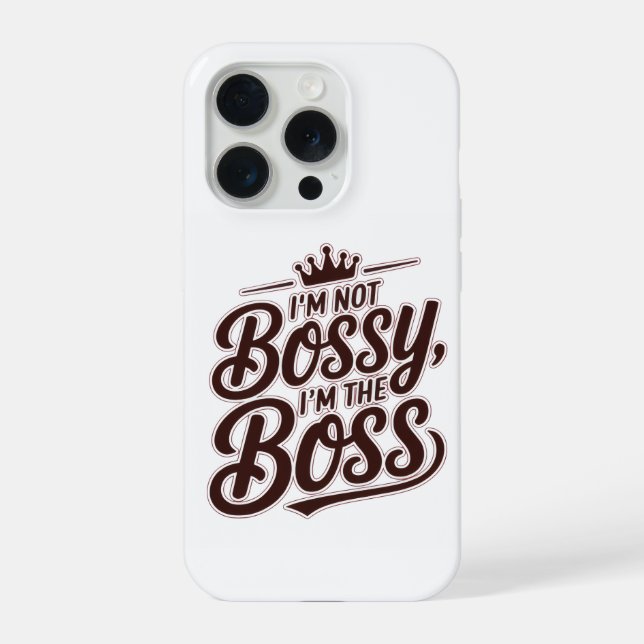 Capa de iPhone com Citação Divertida de Chefe – “E (Verso)
