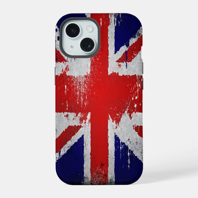 Capa de iPhone com design da bandeira do Reino Uni (Verso)
