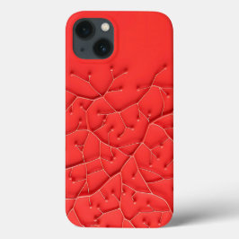 Capa de iPhone com Design Orgânico Vermelho Textur