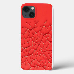Capa de iPhone com Design Orgânico Vermelho Textur