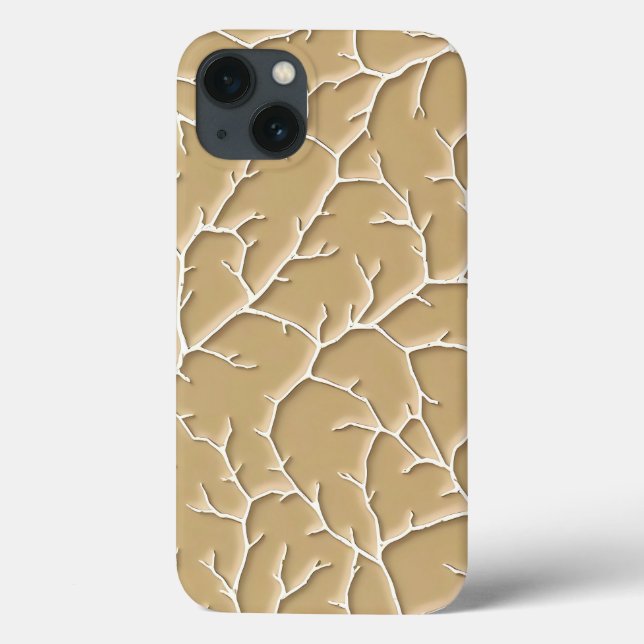 Capa de iPhone com estampa de galho em khaki com t (Verso)