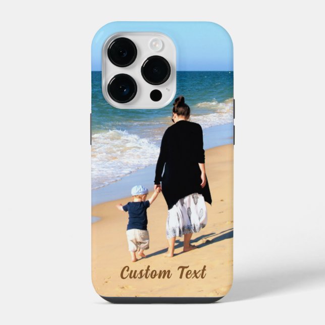 Capa de iPhone com Foto Personalizada com Texto (Verso)