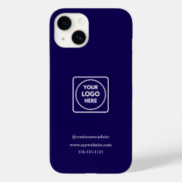 Capa de iPhone com logotipo azul marinho minimalis