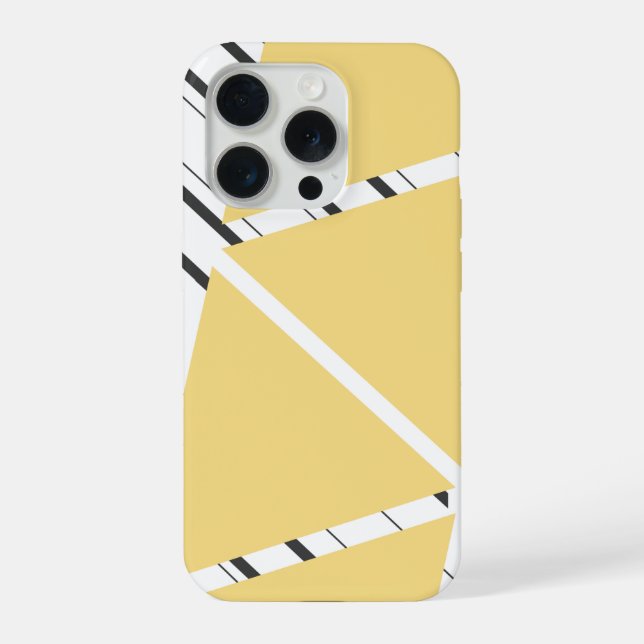 Capa de iPhone com Padrão Amarelo em Zigue-Zague (Verso)